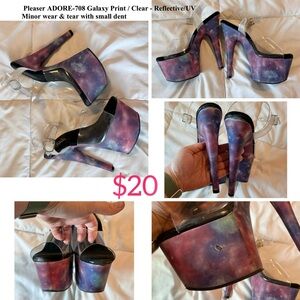 Pleaser Cosmic Platform Heels - Purple and Black